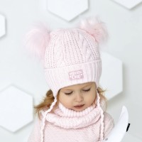 Detské čiapky zimné - dievčenské s tunelom - model - 2/767